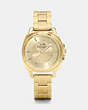 COACH®,BOYFRIEND SMALL GOLD PLATED BRACELET WATCH,Metal,Gold,Front View