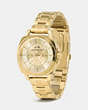 COACH®,BOYFRIEND SMALL GOLD PLATED BRACELET WATCH,Metal,Gold,Angle View