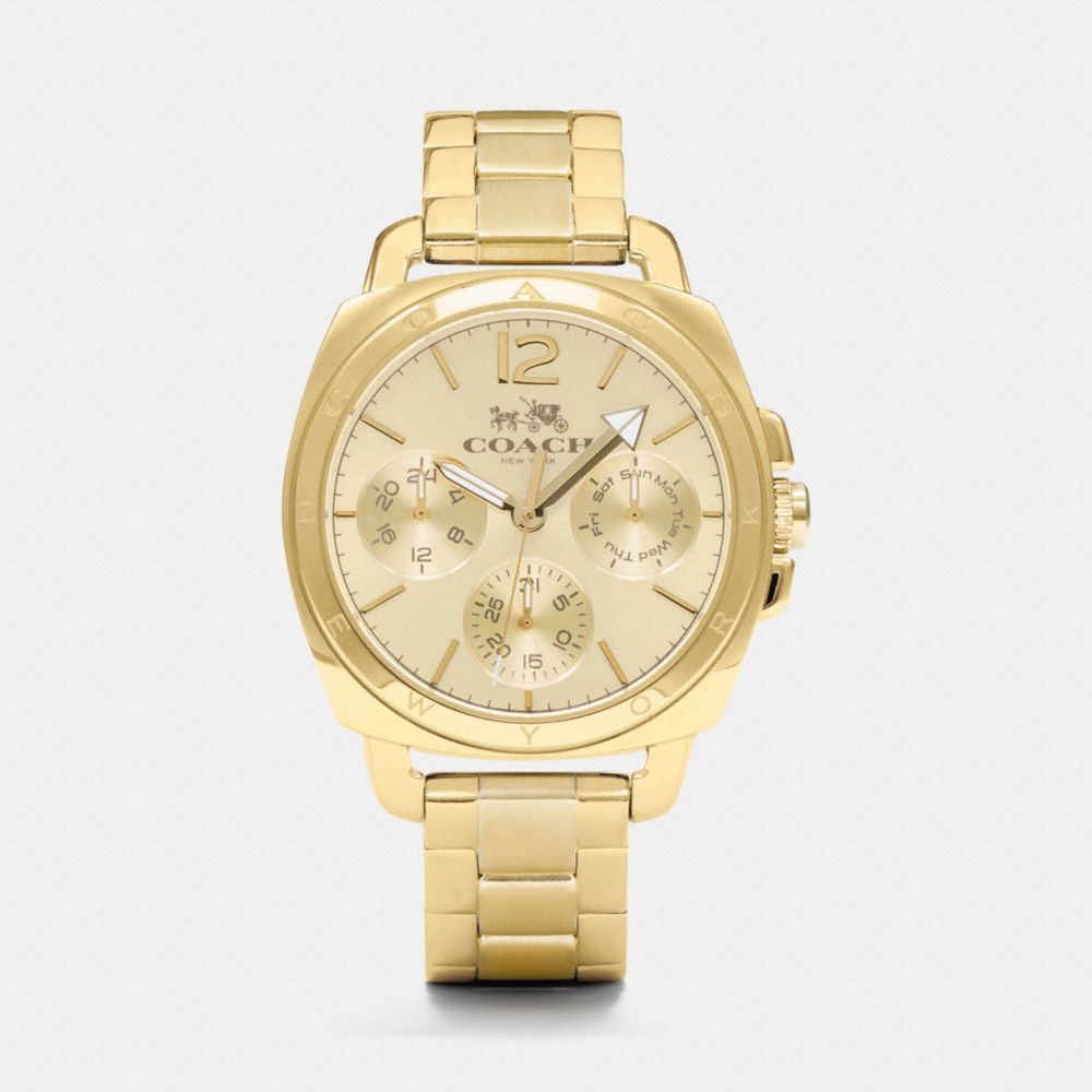 Montre bracelet multifonction Boyfriend 38 mm plaqué or