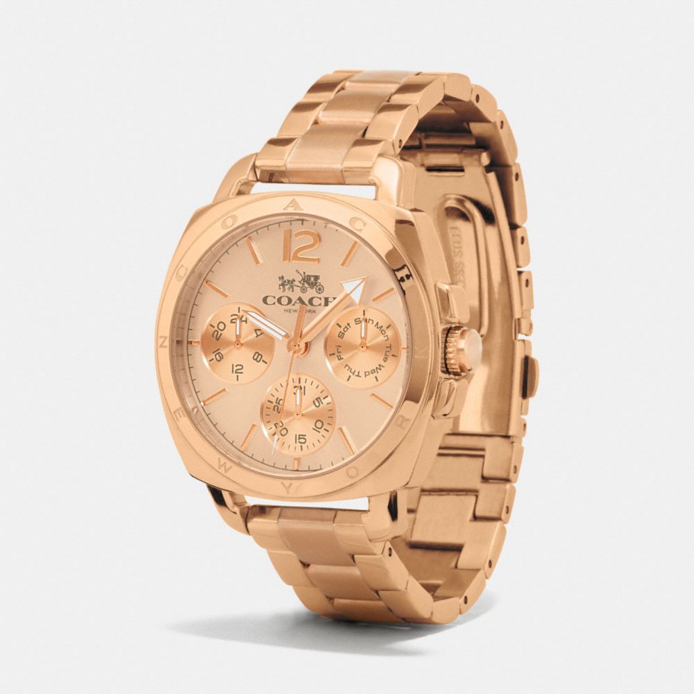 Montre-bracelet multifonction Boyfriend 38 mm plaqué or rose