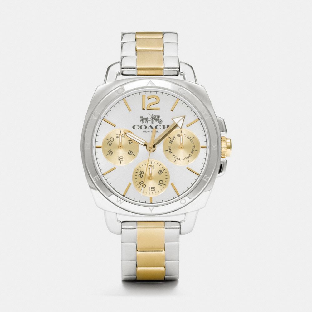 Montre-bracelet multifonctionnelle Boyfriend deux tons 38 mm