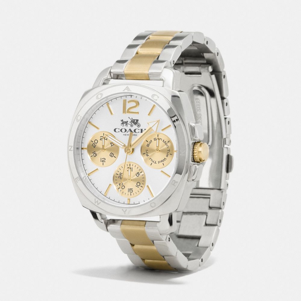 Montre-bracelet multifonctionnelle Boyfriend deux tons 38 mm