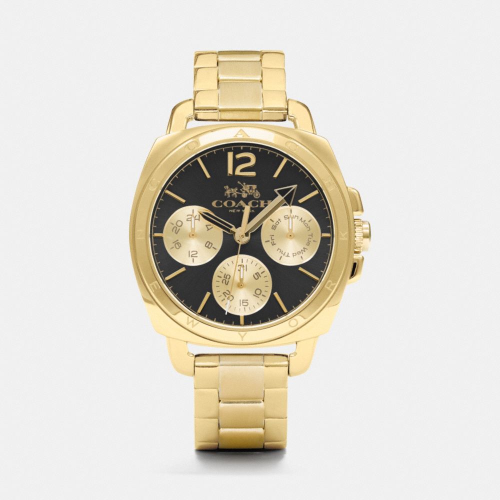 Montre bracelet multifonction Boyfriend 38 mm plaqué or