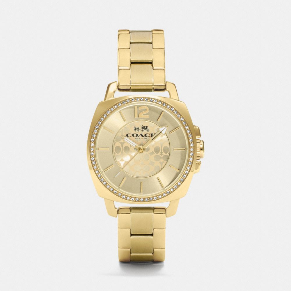 Boyfriend 34 Mm Gold Plated Crystal Bracelet Watch