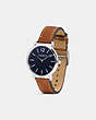 COACH®,DELANCEY SLIM WATCH, 40MM,Leather,Saddle,Angle View