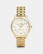 COACH®,DELANCEY WATCH, 36MM,Metal,Gold,Front View