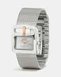 COACH®,BUCKLE STAINLESS STEEL MESH BRACELET WATCH,Metal,Stainless Steel,Angle View