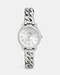 COACH®,DELANCEY 28MM STAINLESS STEEL CHAIN LINK BRACELET WATCH,Metal,Stainless Steel,Front View