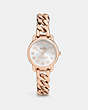 COACH®,DELANCEY 28MM ROSE GOLD PLATED CHAIN LINK BRACELET WATCH,Metal,Rose Gold,Front View