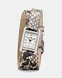 COACH®,THOMPSON EXOTIC DOUBLE WRAP WATCH,Leather,Natural,Front View