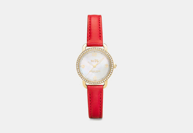 Delancey Gold Plated Mother Of Pearl Set Strap Watch