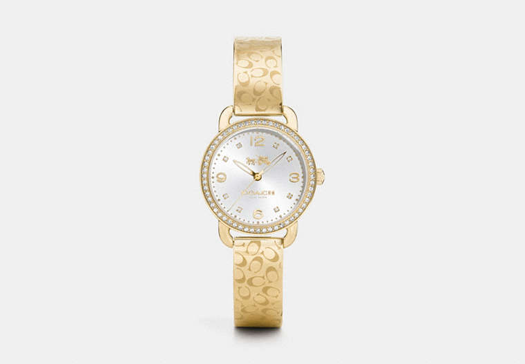 Delancey 28 Mm Signature C Gold Plated Bangle Watch