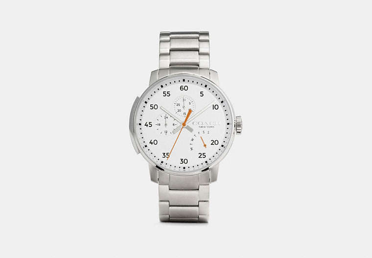 COACH®,BLEECKER WATCH, 42MM,Metal,Stainless Steel,Front View image number 0