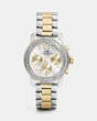 COACH®,LEGACY SPORT MULTIFUNCTION TWO TONE BRACELET WATCH,Metal,SILVER GOLD,Front View