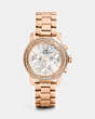 COACH®,LEGACY SPORT MULTIFUNCTION ROSE GOLD PLATED BRACELET WATCH,Metal,Rose Gold,Front View