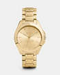 Tristen 36 Mm Signature C Gold Plated Link Bracelet Watch