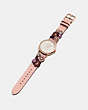 COACH®,DELANCEY WATCH WITH FLORAL APPLIQUE, 36MM,Leather,Nude Pink,Angle View