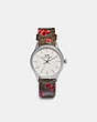 COACH®,RUBY WATCH, 32MM,Leather,Silver/KHAKI/PINK,Front View