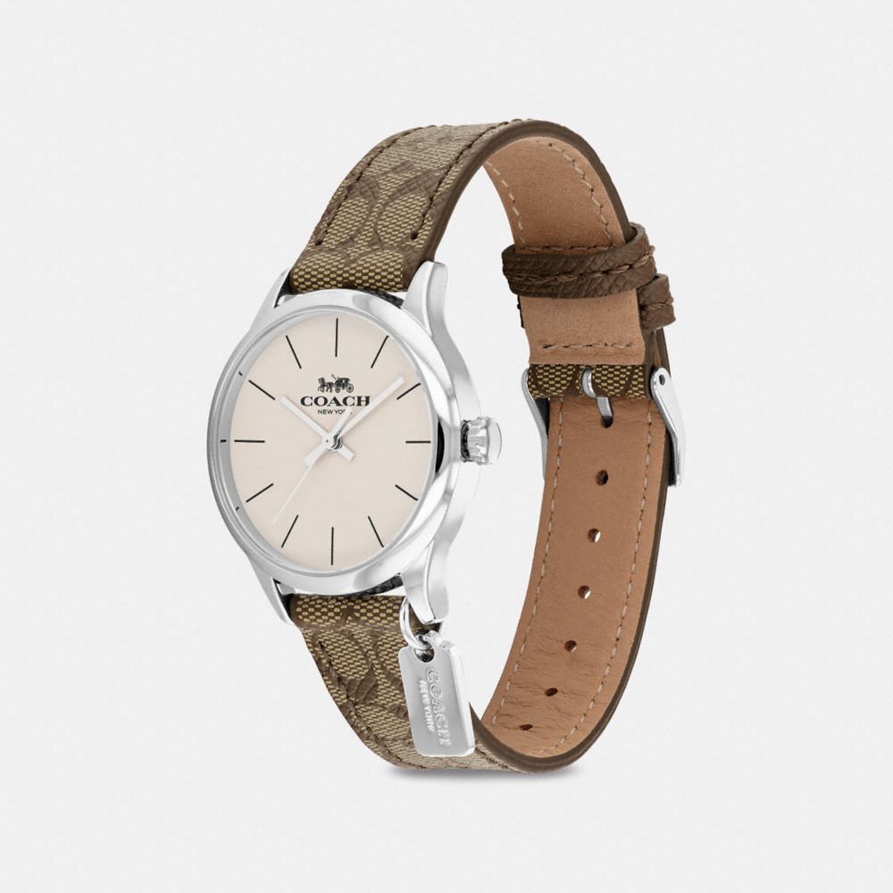 COACH®,RUBY WATCH, 32MM,KHAKI,Angle View