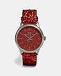 COACH®,RUBY WATCH, 32MM,pvc,Red Glitter,Front View