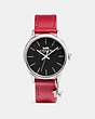 COACH®,RUBY WATCH, 32MM,pvc,RED/BLACK,Front View