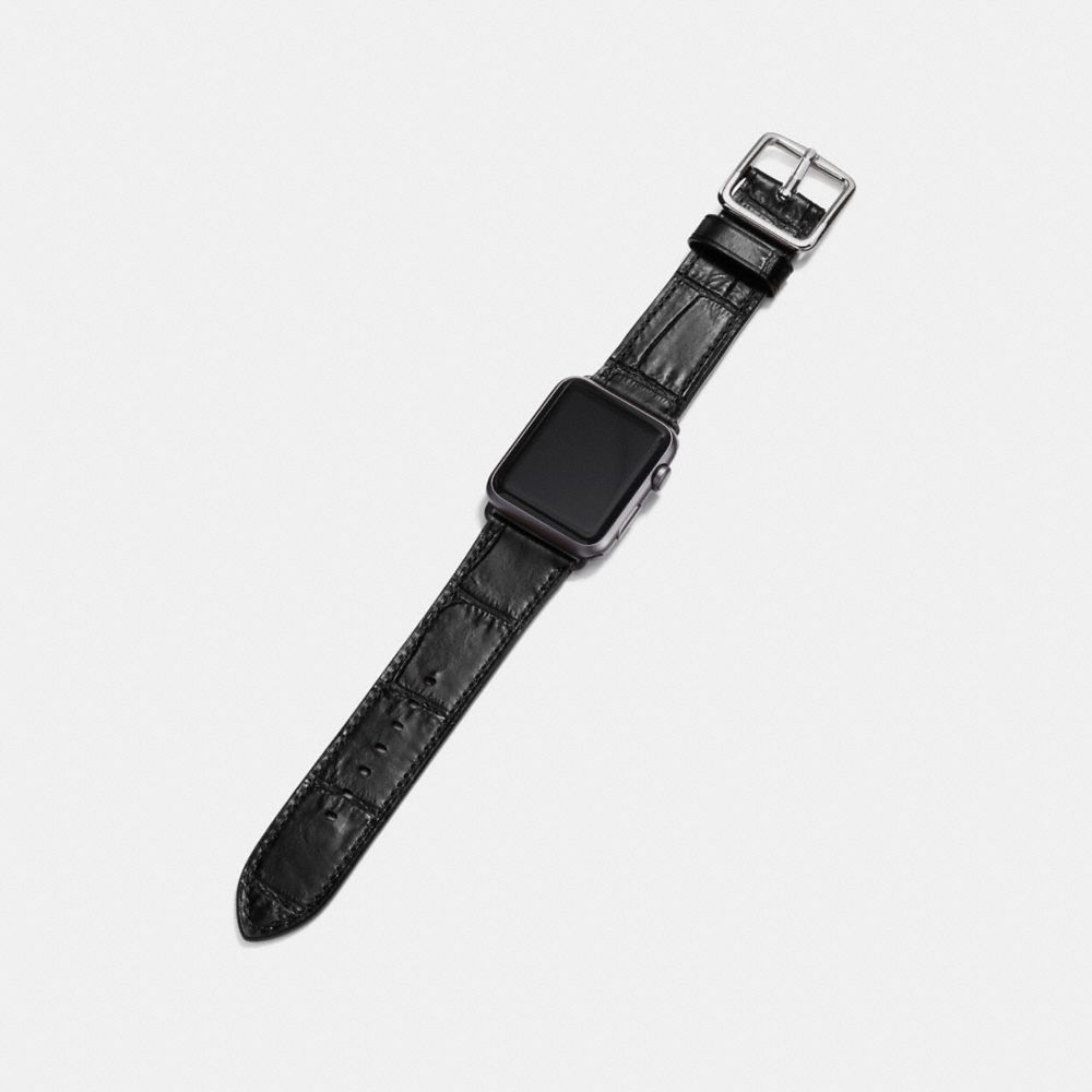 COACH®,BRACELET APPLE WATCH®,Cuir,Noir,Angle View