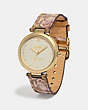 COACH®,PARK WATCH, 34MM,Leather,KHAKI,Angle View