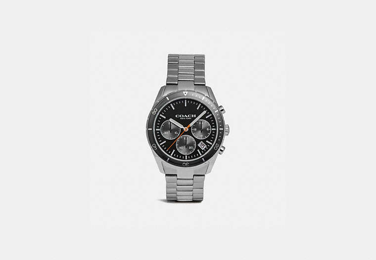 COACH®,THOMPSON SPORT WATCH, 41MM,Metal,SILVER/BLACK,Front View