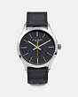 COACH®,BAXTER WATCH, 39MM,Leather,HEATHER GREY,Front View