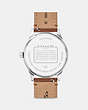 COACH®,BAXTER WATCH, 39MM,Leather,Saddle,Back View