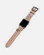 COACH®,APPLE WATCH® STRAP WITH CRYSTAL TEA ROSE,Leather,PINK,Angle View
