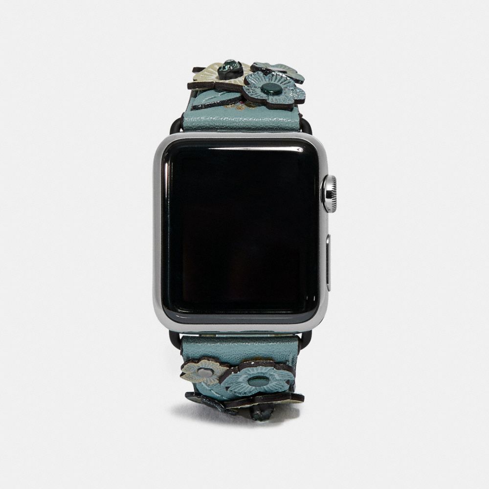 COACH®,Apple Watch® Strap With Crystal Tea Rose,,Front View