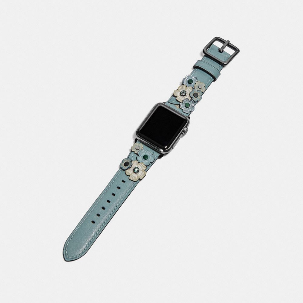 COACH®,Apple Watch® Strap With Crystal Tea Rose,,Angle View