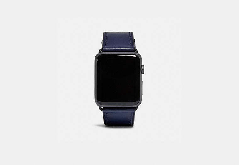 COACH®,APPLE WATCH® STRAP,Leather,CADET,Front View