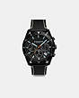 COACH®,THOMPSON SPORT WATCH, 41MM,Leather,Black,Front View