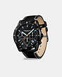 COACH®,THOMPSON SPORT WATCH, 41MM,Leather,Black,Angle View