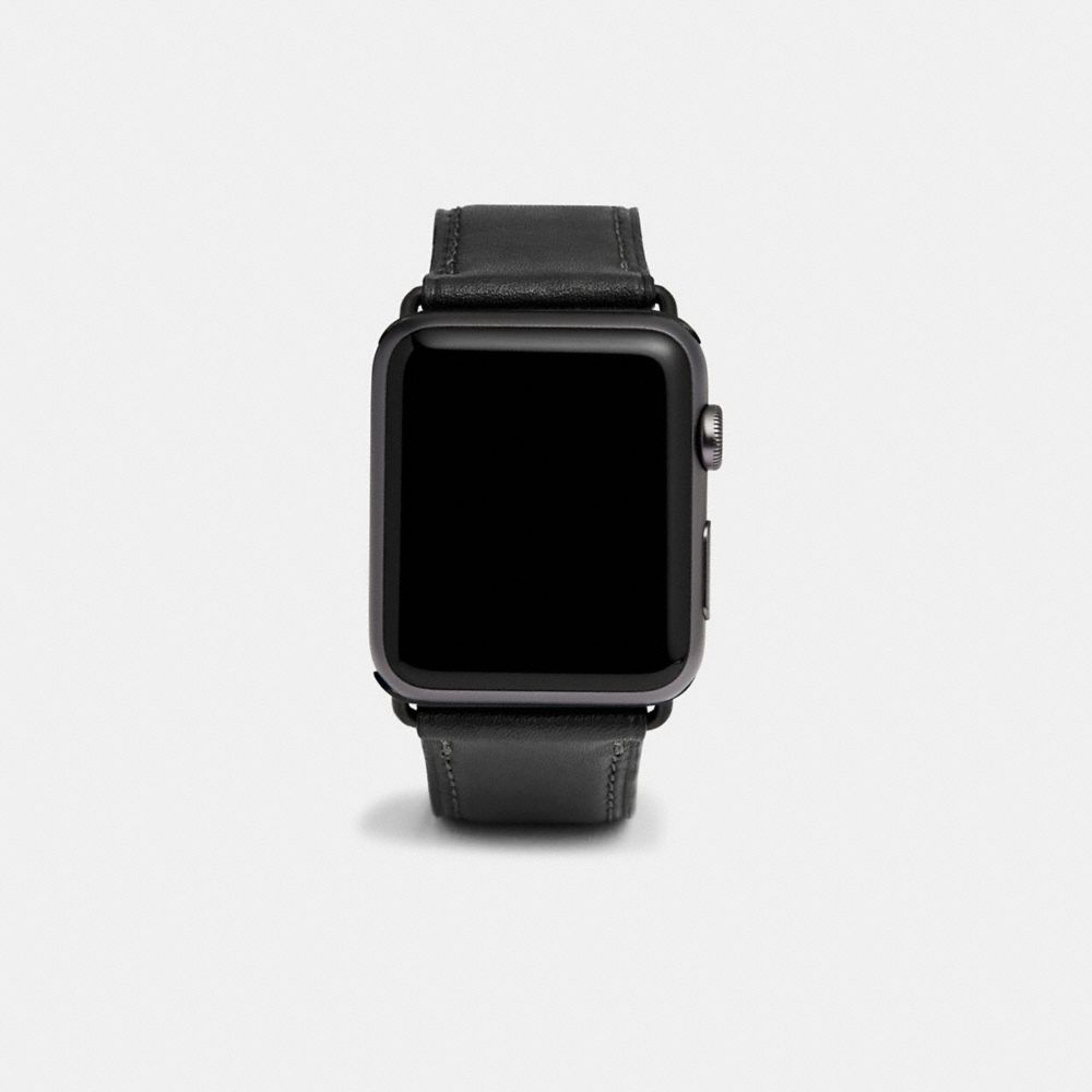 COACH®,APPLE WATCH® STRAP, 42MM,Black,Front View