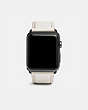 COACH®,APPLE WATCH® STRAP, 42MM,Leather,Chalk,Front View