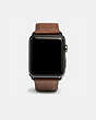 COACH®,APPLE WATCH® STRAP, 42MM,Leather,Dark Saddle,Front View