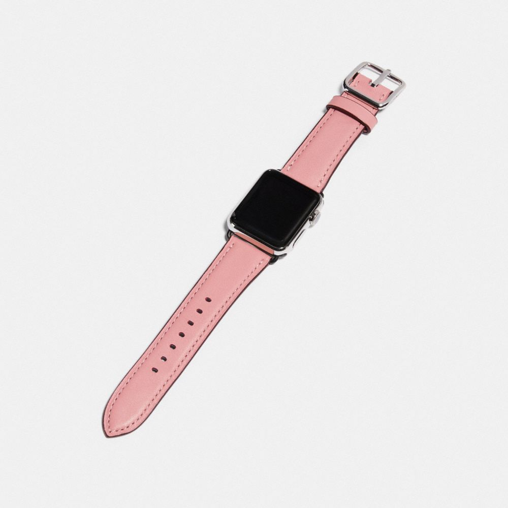 COACH®,APPLE WATCH® STRAP, 38MM,Leather,Light Blush,Angle View