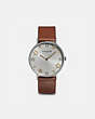 COACH®,PERRY WATCH, 36MM,Leather,Saddle,Front View