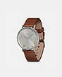 COACH®,PERRY WATCH, 36MM,Leather,Saddle,Angle View