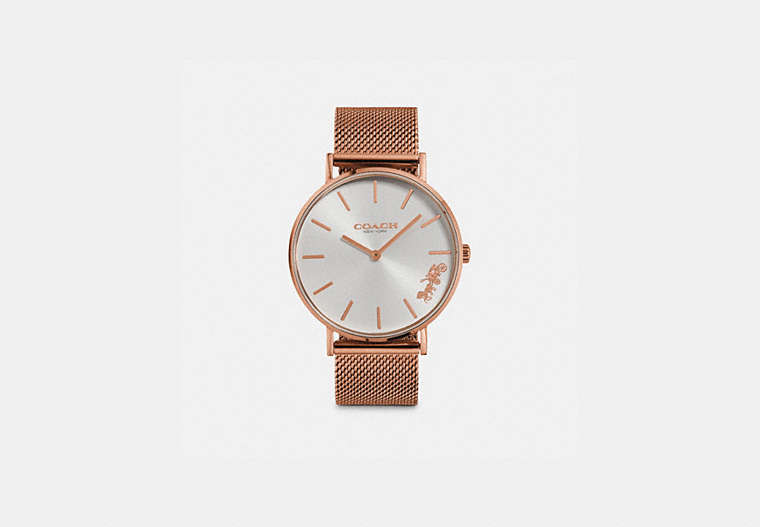 COACH®,PERRY WATCH, 36MM,Metal,Rose gold,Front View