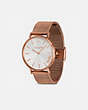 COACH®,PERRY WATCH, 36MM,Metal,Rose gold,Angle View