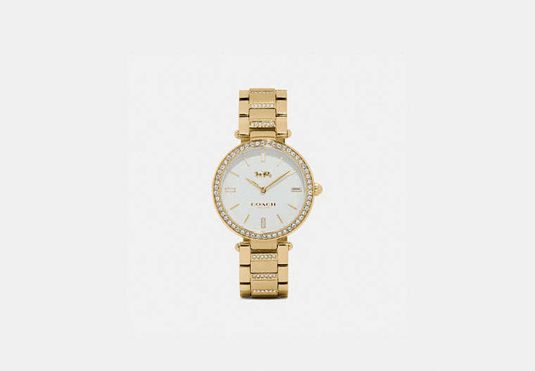 COACH®,PARK WATCH, 34MM,Metal,Gold,Front View