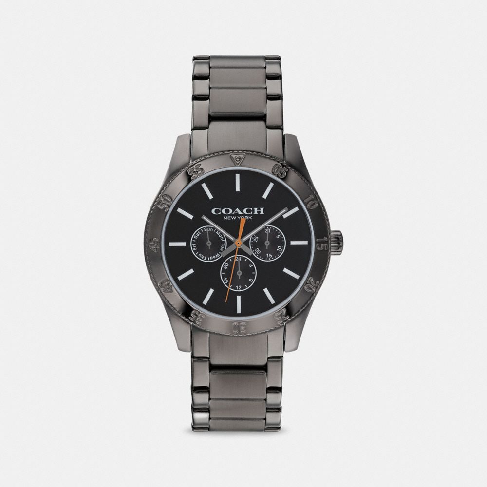 COACH®,CASEY WATCH, 42MM,Grey/Ip,Front View