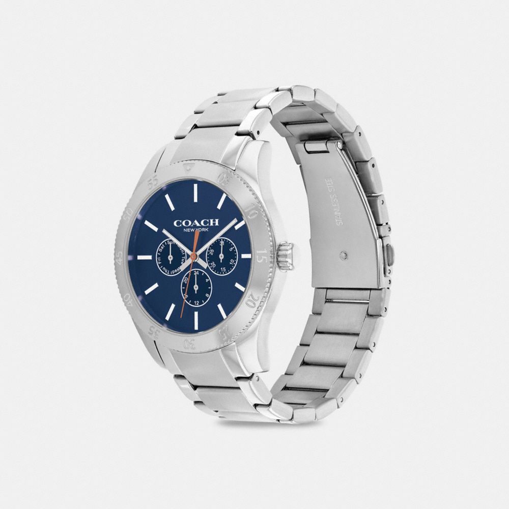 COACH®,MONTRE CASEY, 42 MM,Métal,Acier inoxydable,Angle View