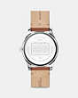COACH®,CASEY WATCH, 42MM,Leather,Saddle,Back View