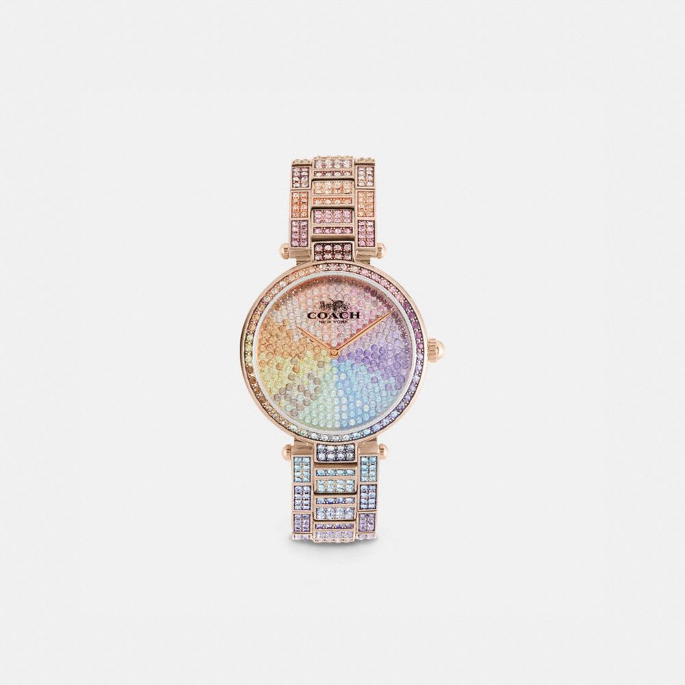 COACH®,PARK WATCH, 34MM,Metal,RAINBOW,Front View