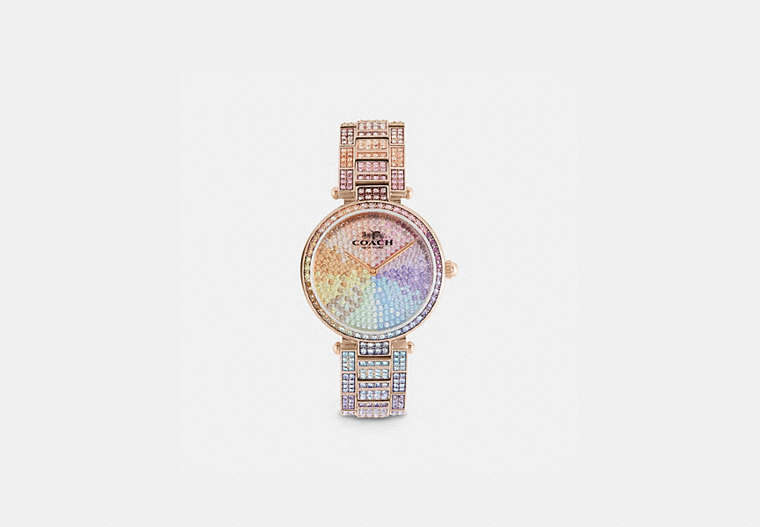 COACH®,PARK WATCH, 34MM,Metal,RAINBOW,Front View